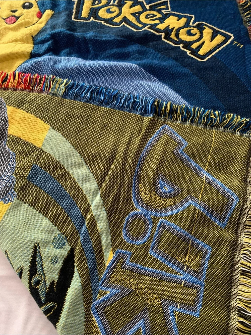 Pokemon Pikachu Blue and Yellow Cozy Throw Blanket